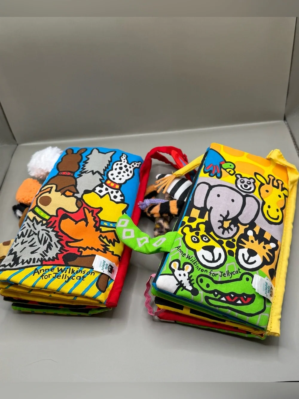 Little Jellycat Jungle Tails Puppy Tails Baby Sensory Book Lot